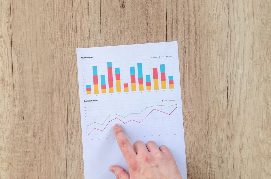 Marketing analytics dashboard on a laptop screen showing campaign performance data
