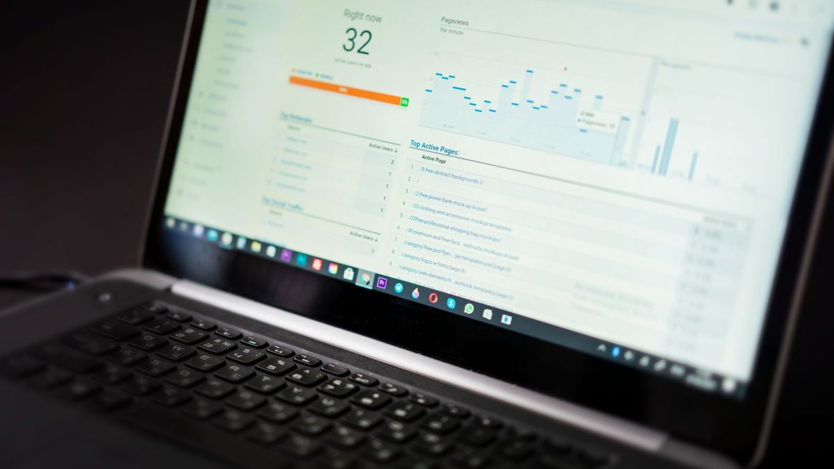 Laptop showing an ad analytics dashboard