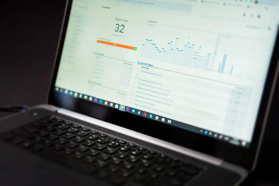 Social media performance dashboard showing engagement metrics on a screen